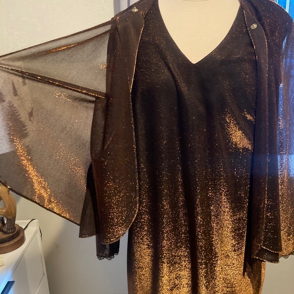 Patra Brown and Orange Midi Dress - Picture 8 of 10